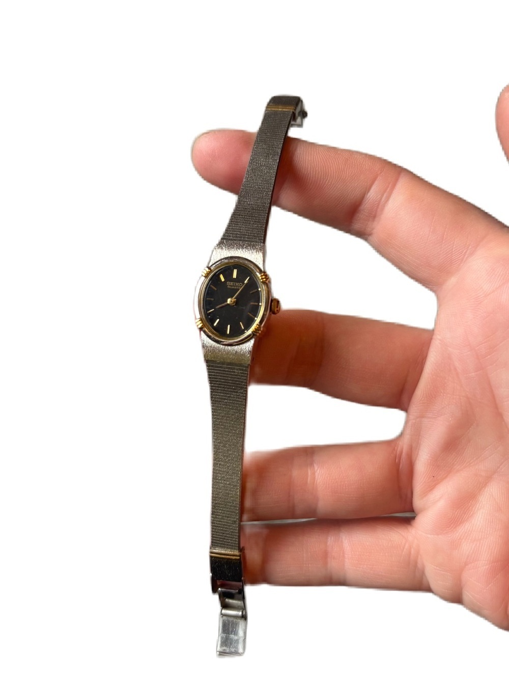 Seiko Quartz Women's Wristwatch watch Metal Black Needs Battery Vintage